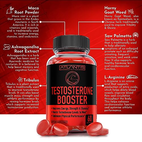 Testosterone Booster For Men Gummies - Enhances Strength & Stamina - Optimizes Physical Atlantis Nutrition buy supplements canada