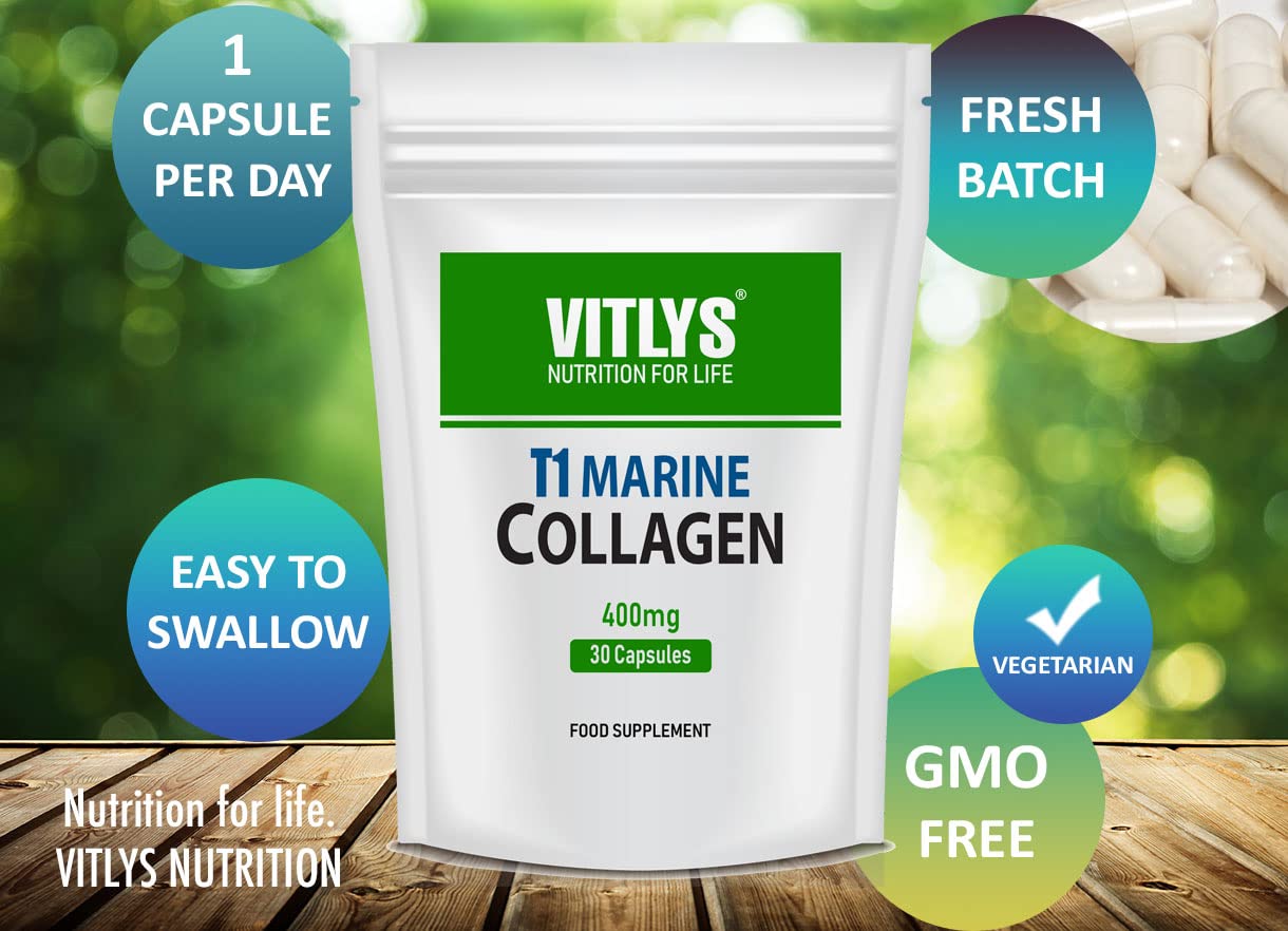 Optimum Marine Collagen 30 Capsules - 1 Month Supply - One Per Day Hydrolysed Collagen Vitlys buy supplements canada