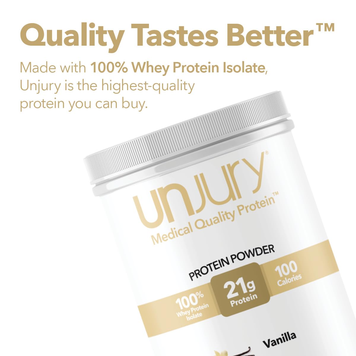 Unjury Whey Protein Powder | Vanilla | 21g 100% Whey Isolate Protein Powder | Low Carb and Lactose Free | Gluten Free | Certified Kosher | 15 Servings Unjury buy supplements canada