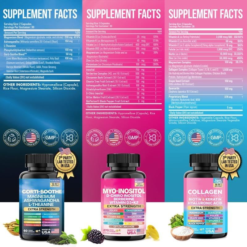 ALongDeng She Shines Set - Ultimate Women's All-in-One Supplement with Corti-Soothe, Myo-Inositol, Collagen & Extra Strength Ingredients ALongDeng buy supplements canada