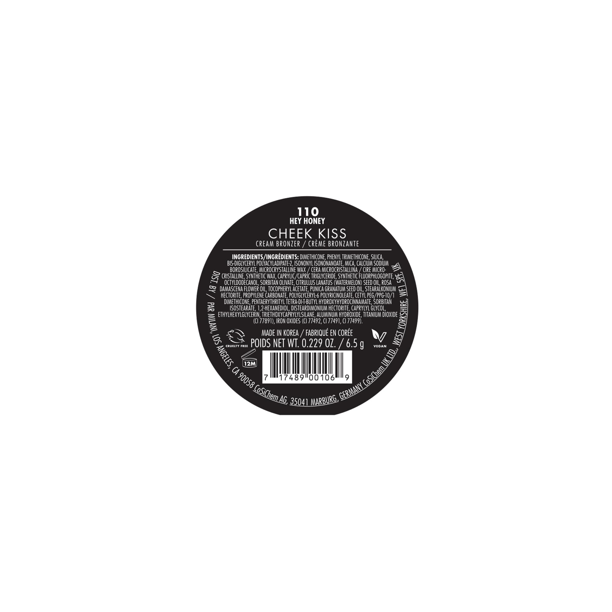 Milani Cheek Kiss Cream Bronzer, 110 - Hey Honey, Vegan & Cruelty-Free, Made in Korea, Lightweight Glow, Soft Matte Finish Milani buy supplements canada