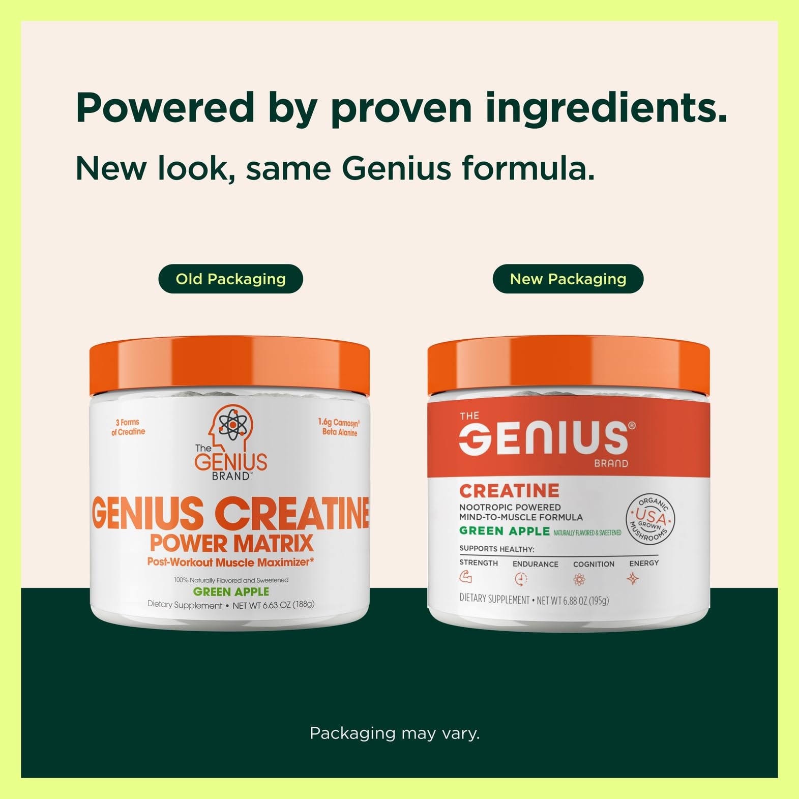 Genius Micronized Creatine Monohydrate Powder, Post Workout Supplement, Green Apple - 100% Naturally Flavored & Sweetened - Supports Muscle Building, Cellular Energy & Cognitive Function – 195g The Genius Brand buy supplements canada