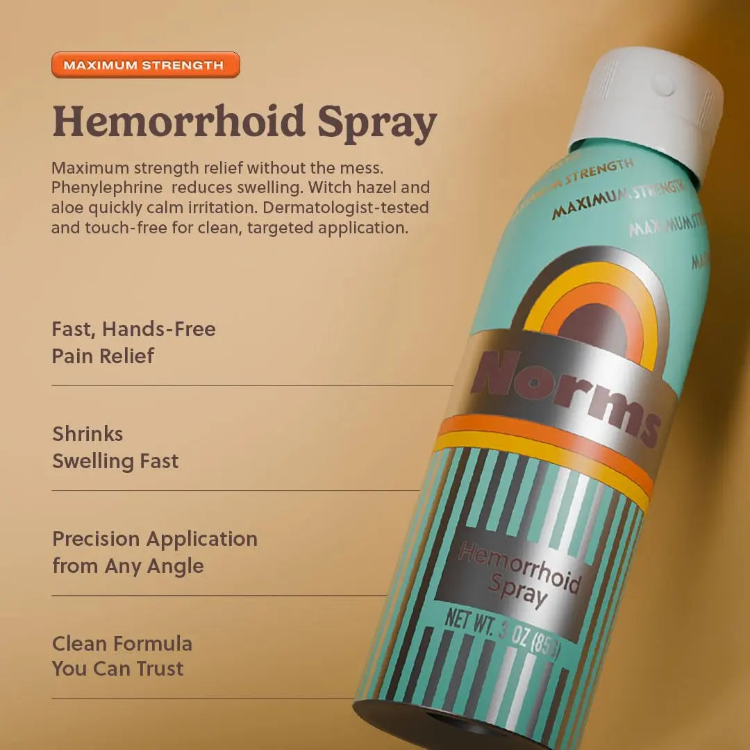 Norms Cooling Hemorrhoid Spray, Maximum Strength Touch-Free Relief with Phenylephrine, Witch Hazel, Aloe, Shrinks Swelling, Calms Itching, Soothes on Contact, 3oz Spray Norms buy supplements canada