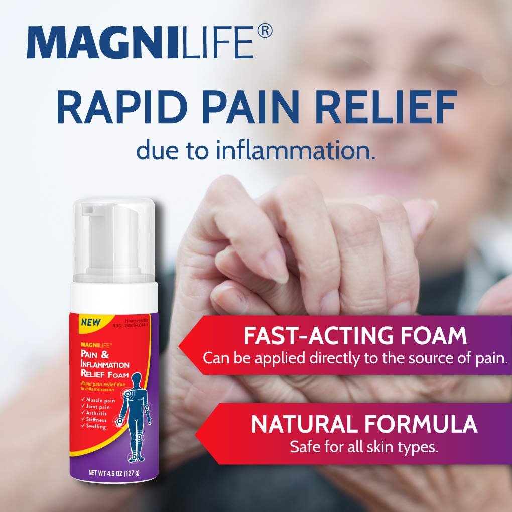 MagniLife Pain & Inflammation Relief Foam, 4 oz, Non-Greasy Arthritis Pain Reliever for Muscle, Joint, Knee, Hip, Back, Foot, Helps Ease Stiffness, Soreness, Swelling & Everyday Discomfort MagniLife buy supplements canada