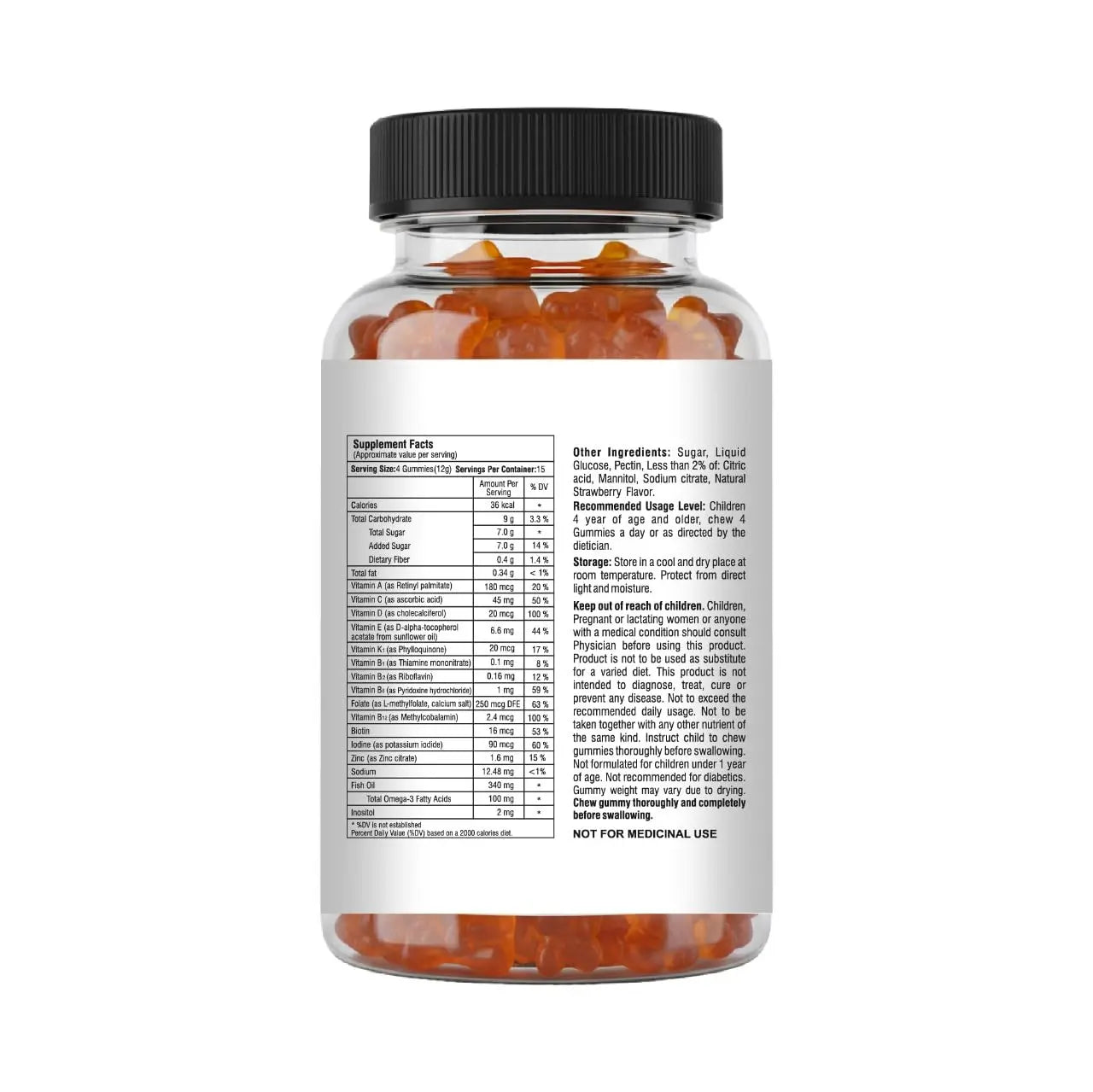 Mishas Nutraceuticals Kids Multivitamin Gummies with Omega 3 Fish Oil (EPA/DHA), Vitamin D3, C, B12, B6, Vitamin A, K & Zinc Immune Support Mishas buy supplements canada