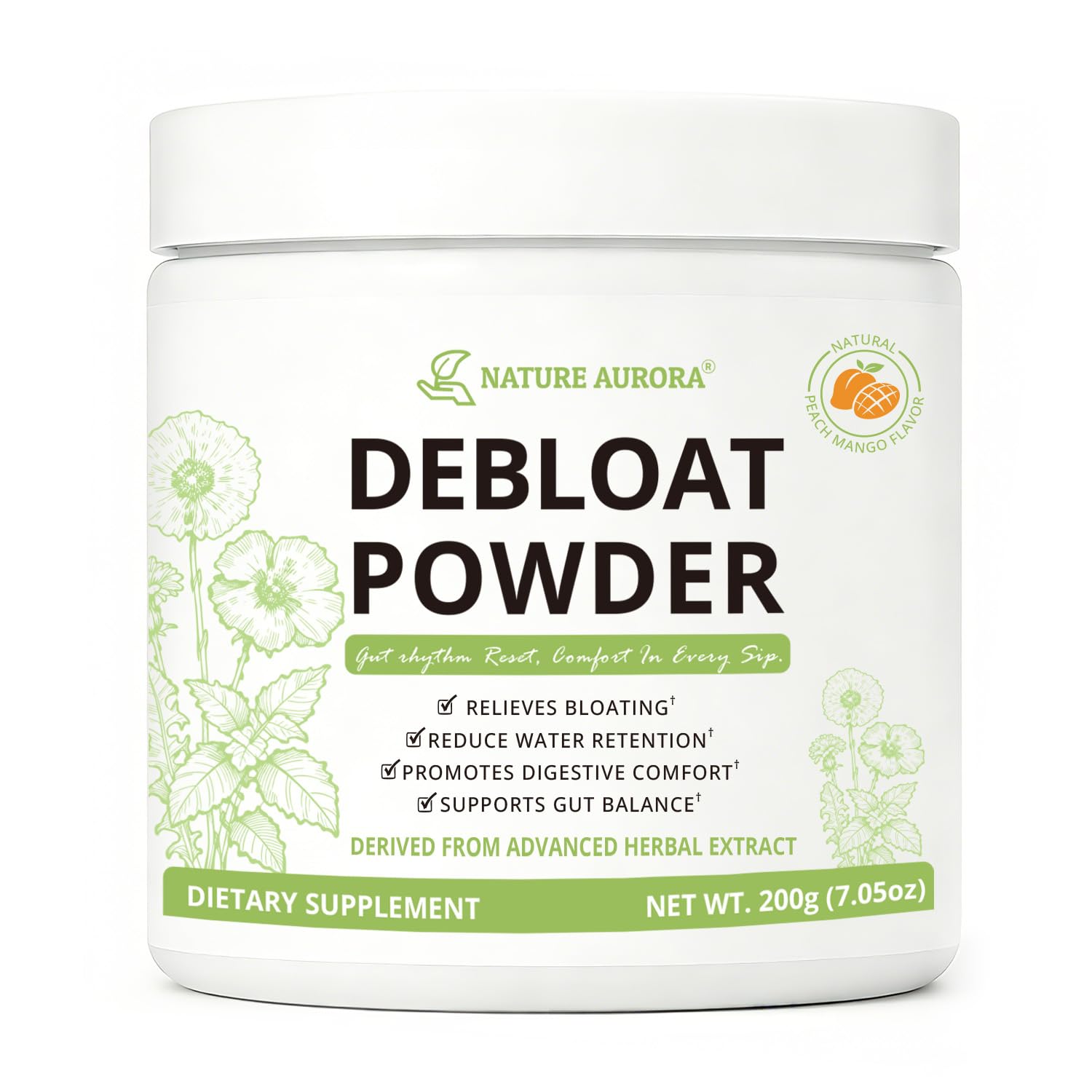 Nature Aurora Debloat Powder for Digestive Health, Natural Bloating Relief, Water Retention & Gut Balance Support, Digestive Enzymes for Women & Men, Nature Aurora buy supplements canada