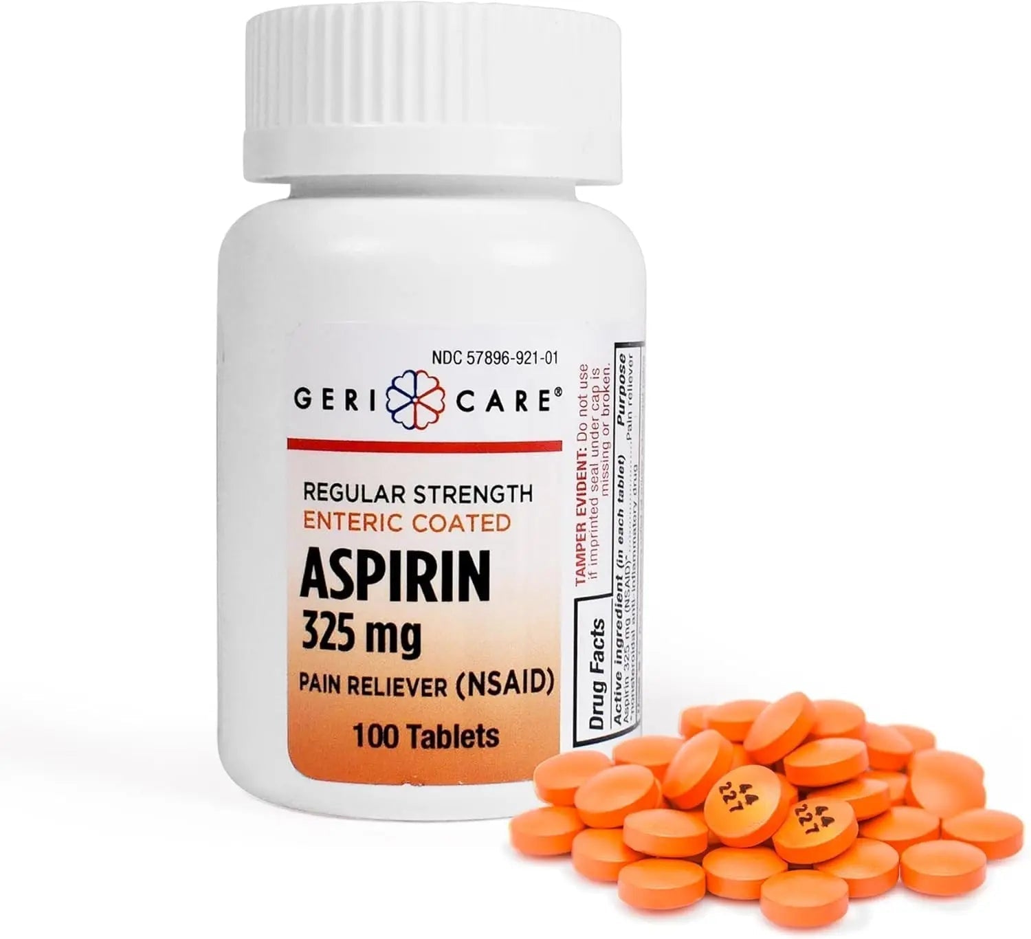 Enteric Coated Aspirin Tablets 325mg (100 Count) by GeriCare- NSAID Pain Reliever & Fever Reducer Coated Aspirin for Adults- Regular Strength Aspirin for Headache Arthritis Menstrual & Muscle Pain GeriCare buy supplements canada