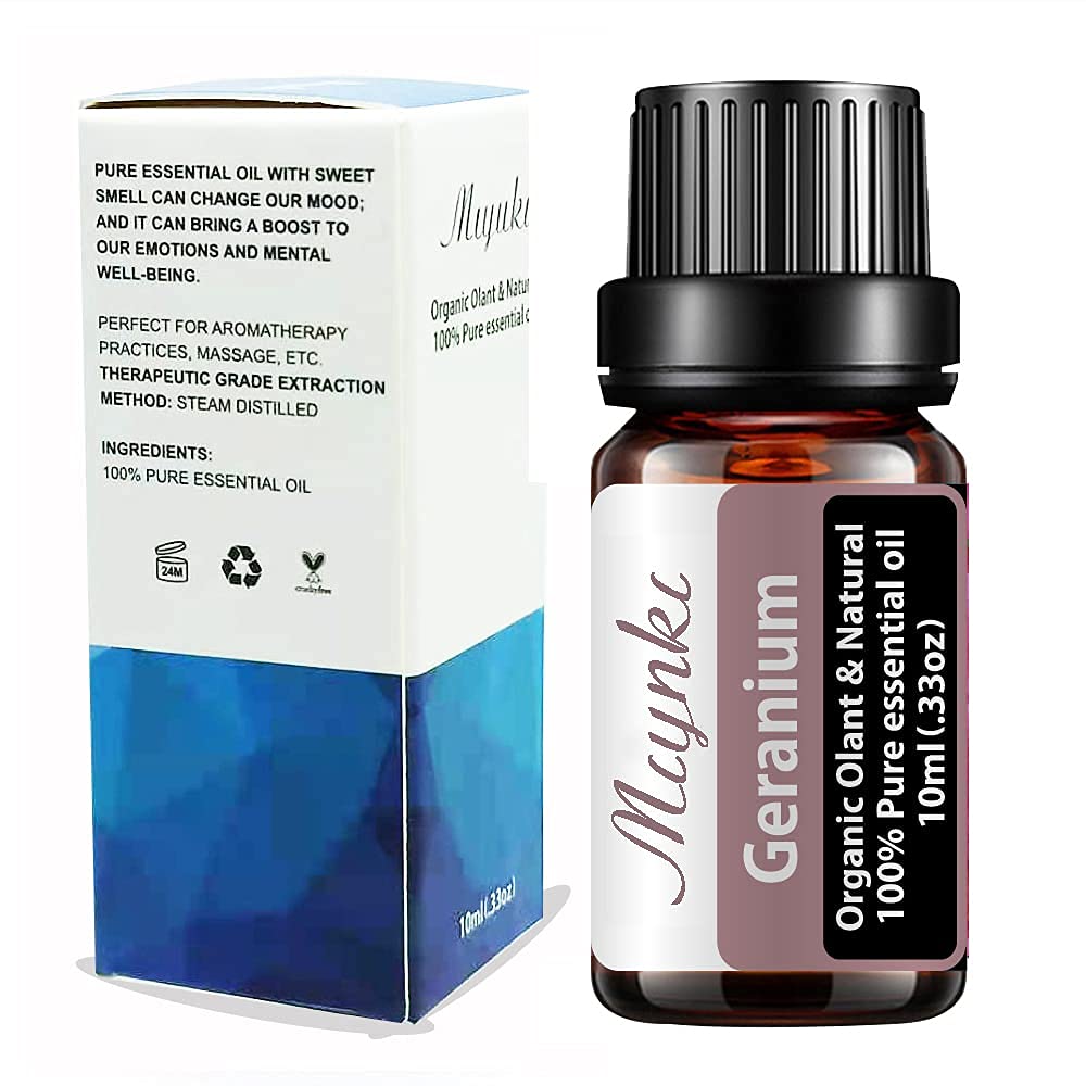 Geranium Essential Oil for Diffuser for Home Kids Women Candle Soap Making DIY -10ml Miyuki buy supplements canada
