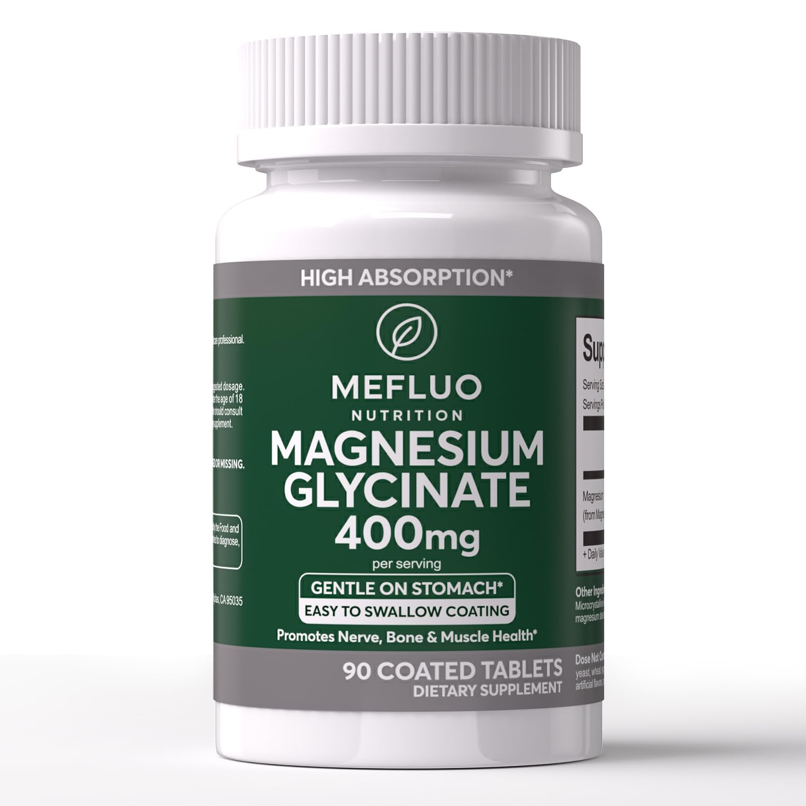 Magnesium Glycinate 400mg – High Absorption Magnesium Supplement for Muscle, Nerve & Sleep Support – Gentle on Stomach, Non-GMO, Vegan Capsules, 90 Count Mefluo buy supplements canada