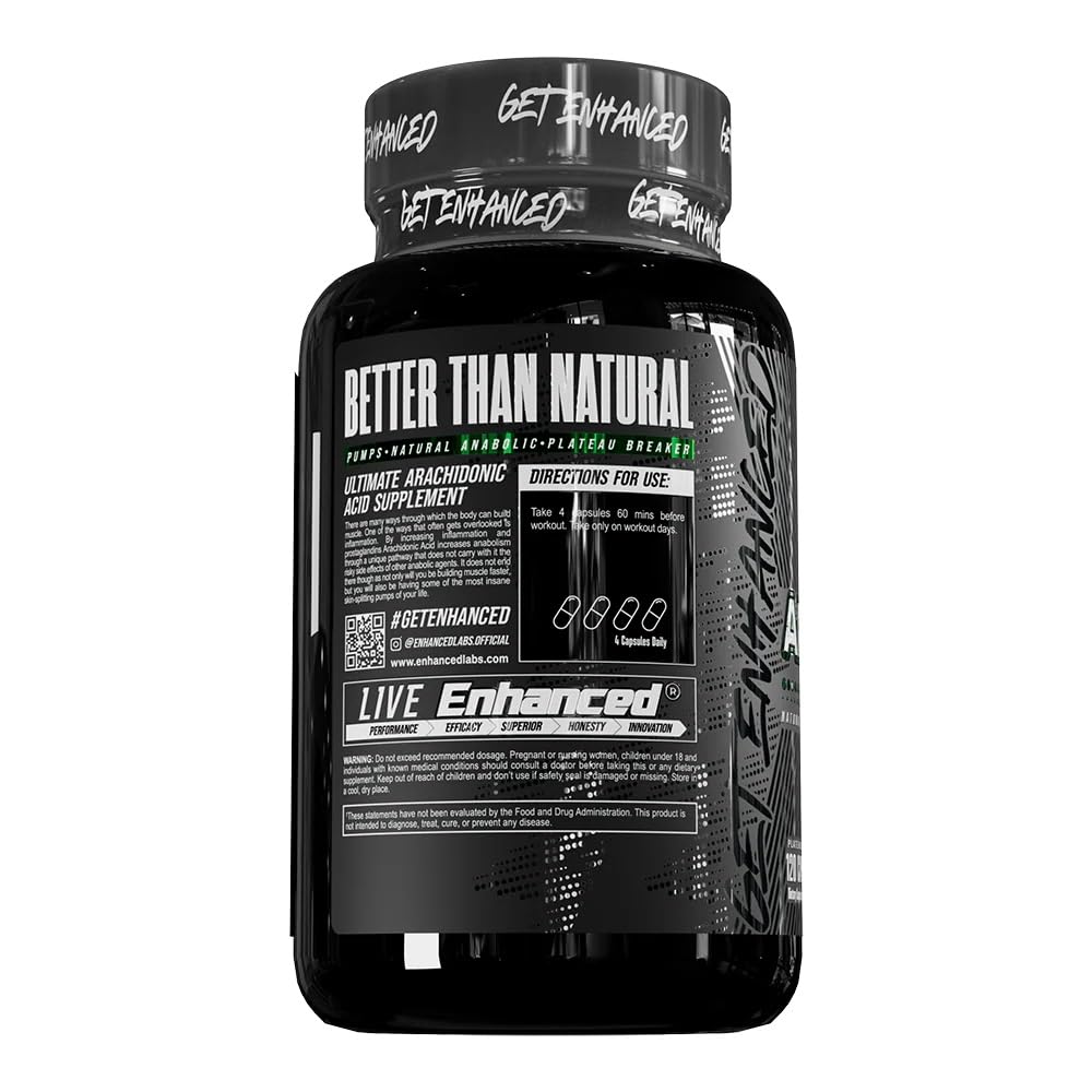 Enhanced Labs - Arachidonic Acid Supplement - Muscle and Strength Supplement for Increased Muscle Mass & Improved Recovery for Men & Women - One Capsule Contains 350mg Arachidonic Acid (120 Capsules) Enhanced buy supplements canada