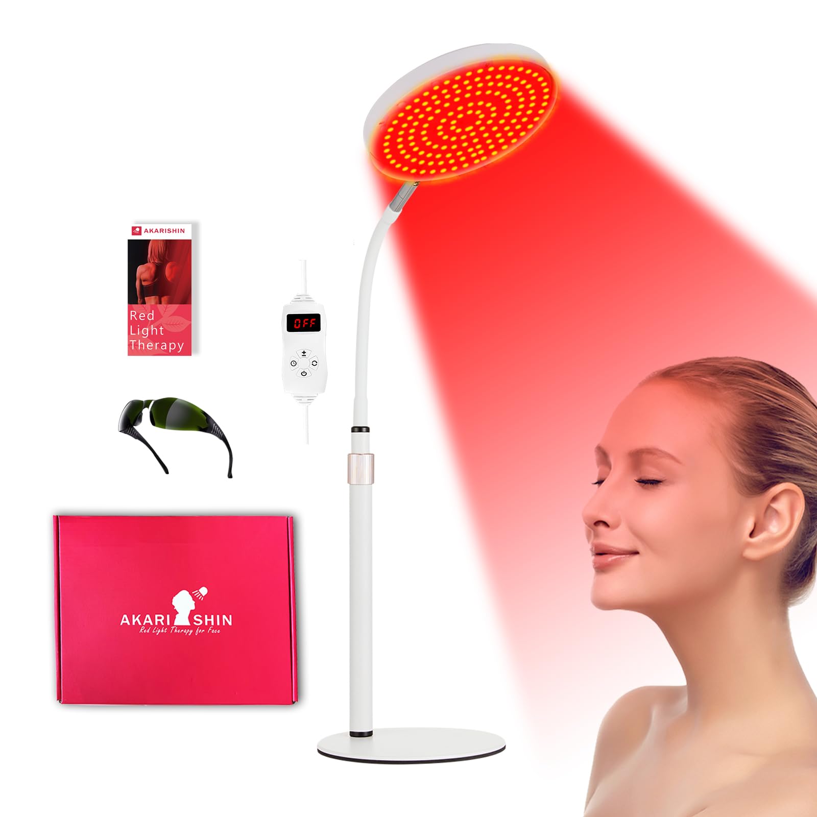 Akarishin Red Light Therapy Lamp for Face- Facial and Body Treatment with Adjustable Height Stand Akarishin buy supplements canada