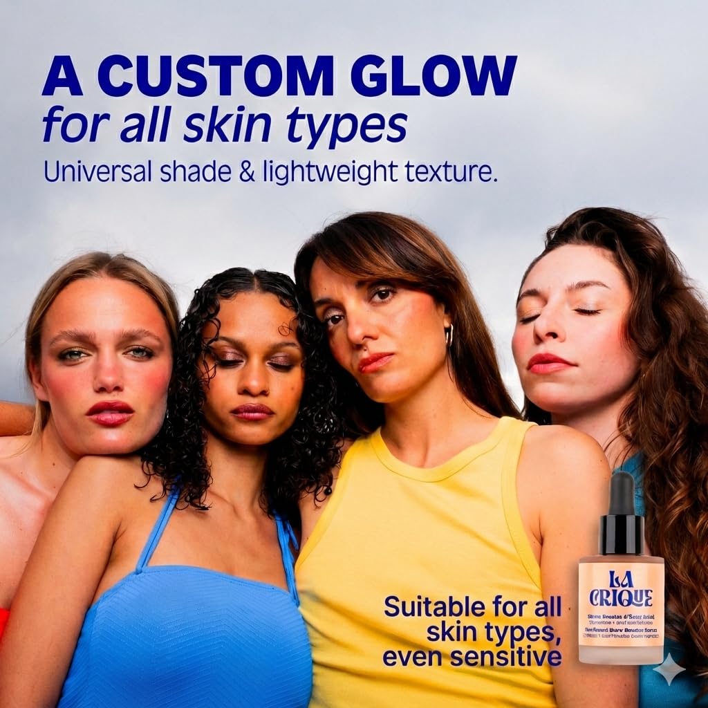 La Crique Bronzing Face Serum - Hydrating Bronzing Drops with Hyaluronic Acid & Anti-Pollution Protection - Natural Sun-Kissed Glow for All Skin Types - Vegan Friendly, Clean Beauty - 1 fl oz LA CRIQUE buy supplements canada