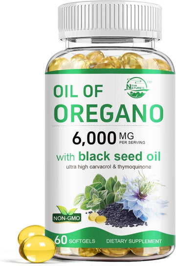 Nature's live Oil of Oregano with Black Seed Oil, 2 in 1 Oregano Supplement for Immune Health, Retains High Concentrated Carvacrol & Thymoquinone Nature's live buy supplements canada
