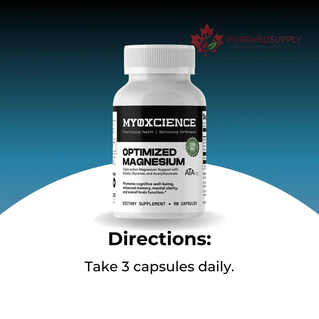 MYOXCIENCE Optimized Magnesium Glycinate + Magnesium Taurate (as ATAmag®) for High Brain Bioavailability to Support Stress Relief and Sleep | 30 Servings MYOXCIENCE buy supplements canada