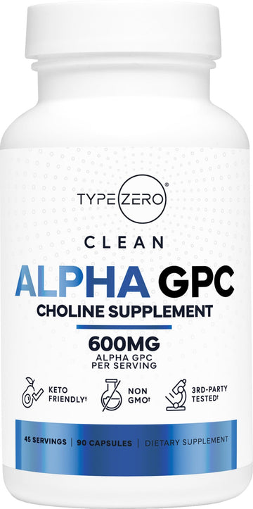 Type Zero Ultra Clean Alpha GPC Choline Supplement (600mg | 90 Capsules) Soy Free, Non-GMO Nootropics Alpha GPC 600mg / 300mg; Alpha-GPC Brain Memory and Focus Supplements Type Zero buy supplements canada