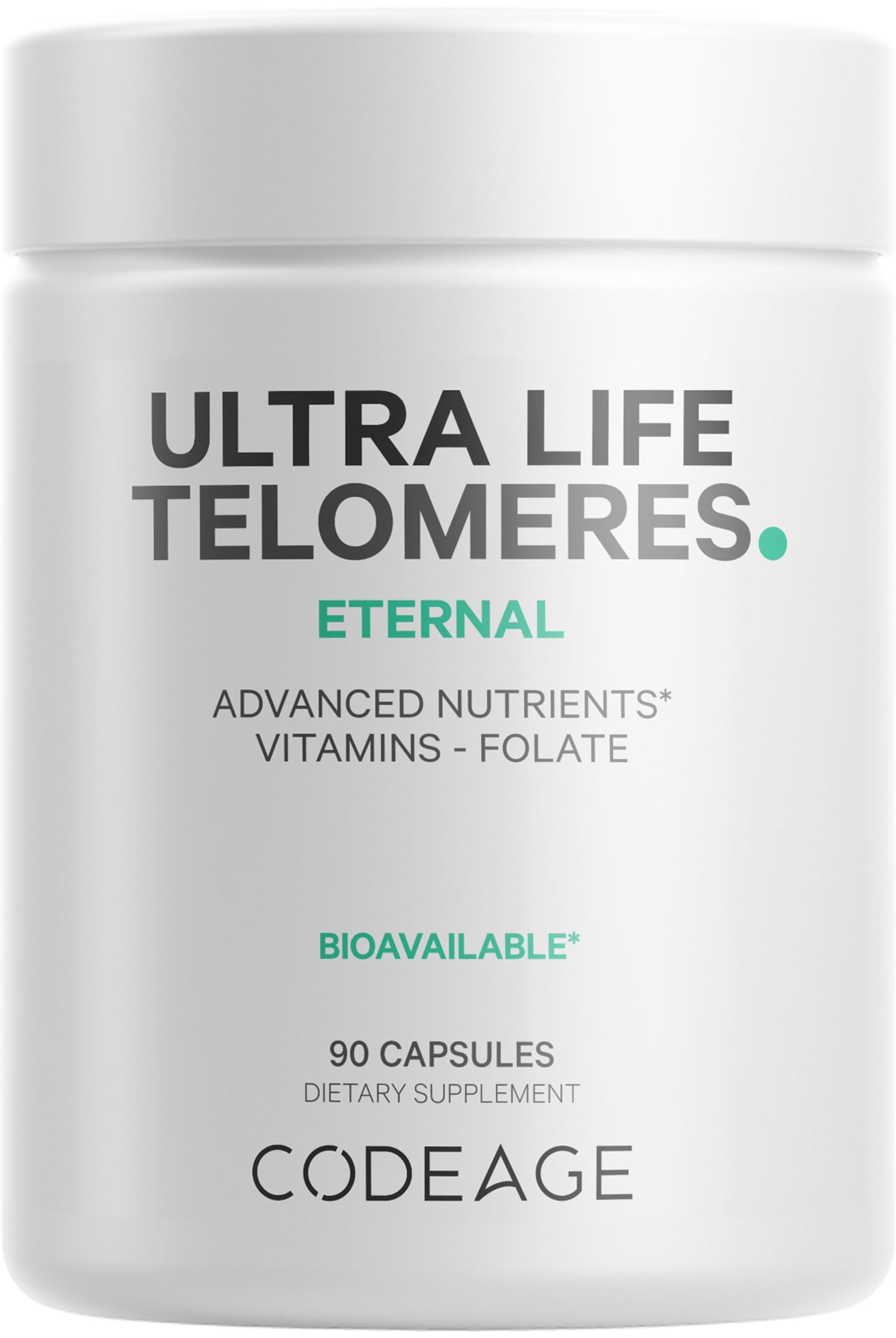 Codeage Ultra Life Telomeres Supplement - 5 MTHF Folate Vitamin B9, Vitamin B12 Methylcobalamin, Vitamin D3, L-Theanine, Ashwagandha - 3-Month Supply - DNA, Methylation Cycle - Non-GMO - 90 Capsules Codeage buy supplements canada