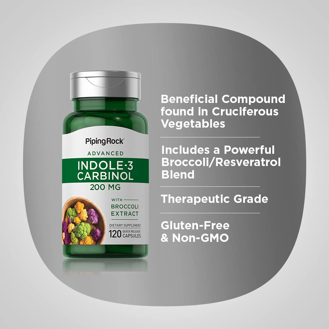 Piping Rock Indole 3 Carbinol | 200mg | 120 Capsules | I3C with Broccoli Extract | Non-GMO, Gluten Free Supplement Piping Rock buy supplements canada