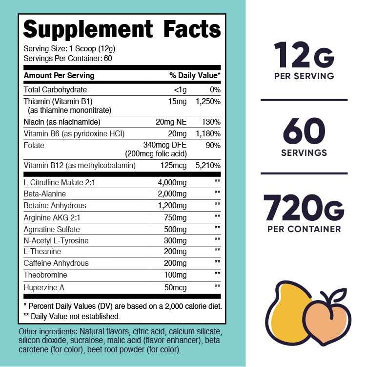 Nutricost Pre-Workout Powder for Women, Peach Mango, 60 Servings Nutricost buy supplements canada