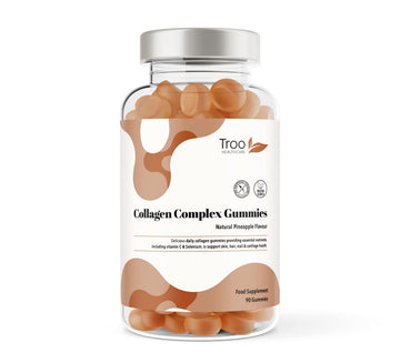 Hydrolysed Collagen Complex - 90 Natural Pineapple Flavour Chewable Gummies - One Per Day with Biotin, Vitamin C and Selenium Troo Health Care buy supplements canada