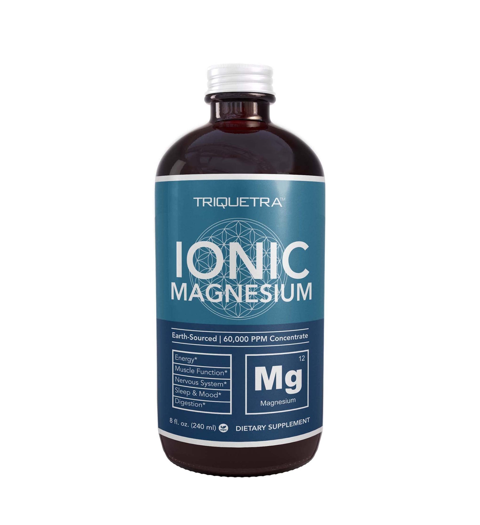 Liquid Magnesium | 8 oz - Ionic Magnesium Chloride, Highest & Fastest Absorption - Calm Mood, Sleep, Muscle Cramps & Spasms, Natural Laxative – Vegan, Glass Bottle (96 Servings) Triquetra Health buy supplements canada