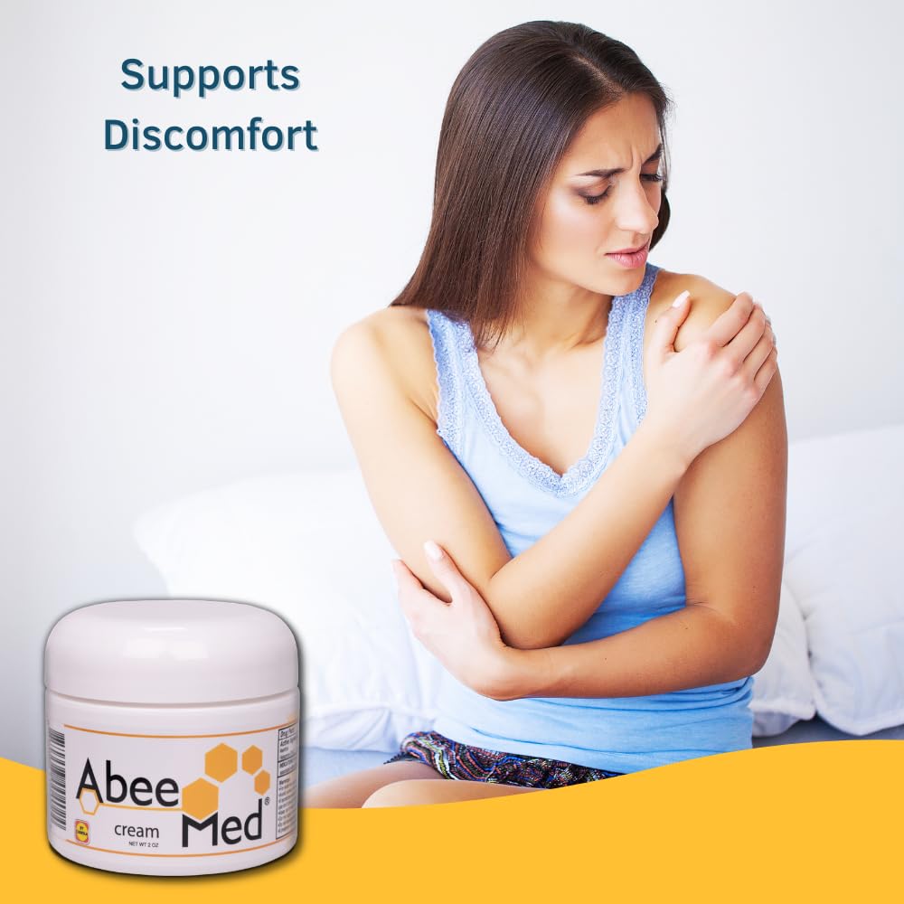 AbeeMed Cream Bee Venom Apitoxin for Aches - Menthol - Histamine DHCL - Bee Polen - Chamomile - Support for Neck and Backache - Supports Joint & Muscle Discomfort - Sprains, Bruises and Strains V2 ABEE MED buy supplements canada
