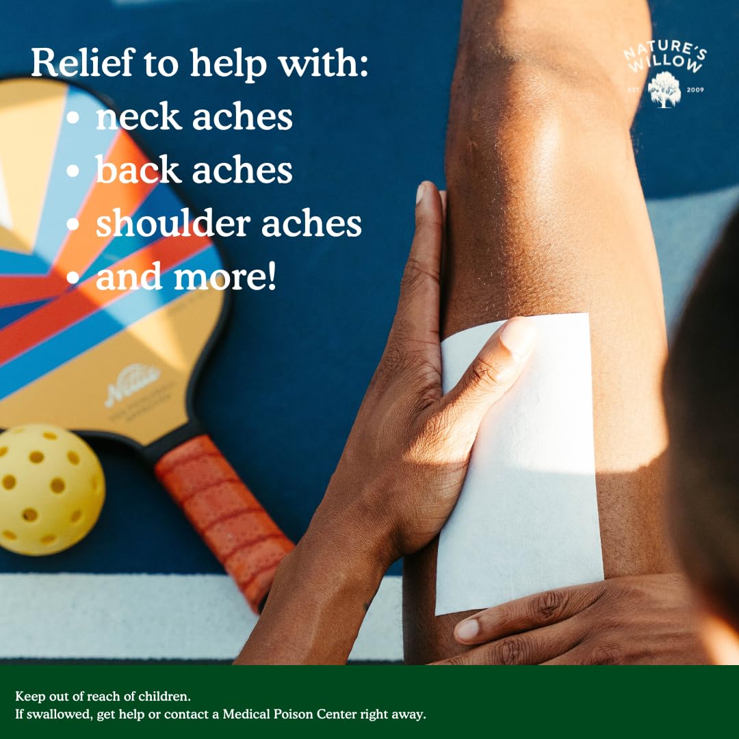 Nature's Willow Relief Patches – Fast-Acting, Plant-Based Topical Solution to Help with Sore Muscles & Joints | 6 Patches per Pack | 1-Pack Nature's Willow buy supplements canada