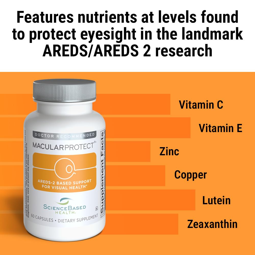 ScienceBased Health MacularProtect AREDS 2 Formula – Eye Health Vitamin & Mineral Supplement with Lutein, Zeaxanthin & B Vitamins for Macular & Vision Support – 60 Capsules ScienceBased Health buy supplements canada