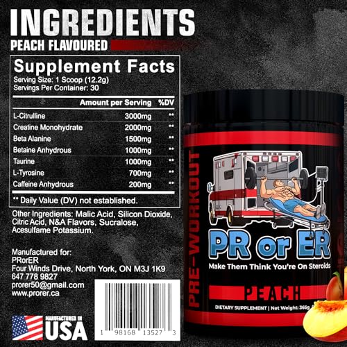 PR or ER Pre Workout Powder for Men and Women, Pre-Workout Energy Supplement PR or ER buy supplements canada