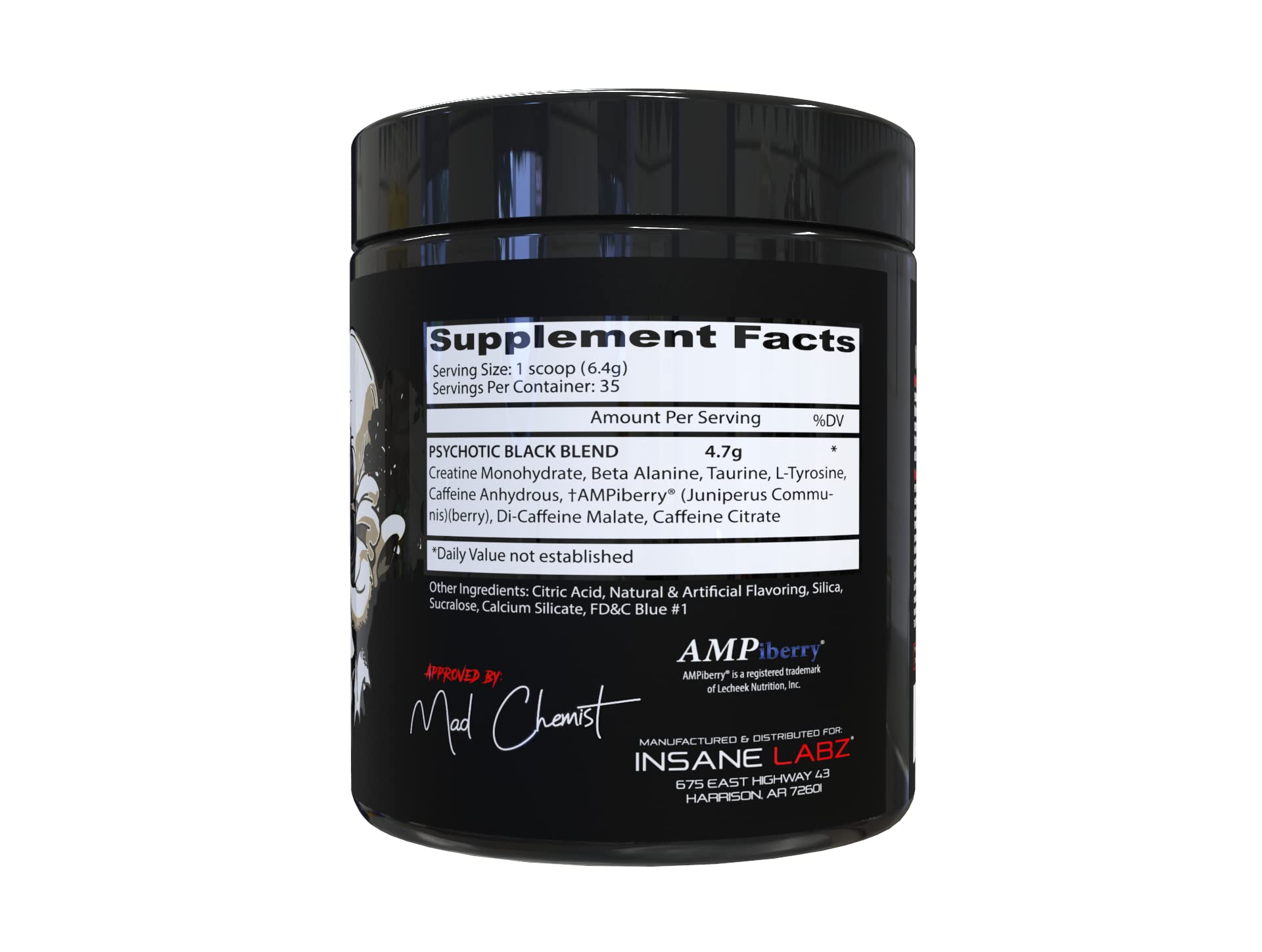 Insane Labz Psychotic Black Edition Mid Stimulant Pre Workout Powder, Energy Focus Pumps, Loaded with Creatine Beta Alanine Taurine Fueled by AMPiberry, 35 Servings (Blue Raspberry) Insane Labz buy supplements canada