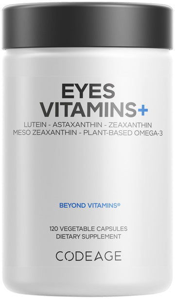 Codeage Eyes Vitamins - AREDS 2 Based Formula Supplement - 2-Month Supply - Vitamins A, C, E, Zinc, Lutein, Astaxanthin, Zeaxanthin, Eyebright, Marigold, Bilberry, Saffron, Omega-3-120 Capsules Codeage buy supplements canada