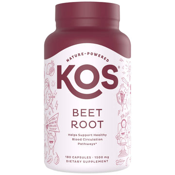 KOS Organic Beetroot Capsules 1500mg - USDA Organic, Antioxidant Power from Organic Beet Root Superfood, Supports Healthy & Active Lifestyle - Non-GMO, KOS buy supplements canada