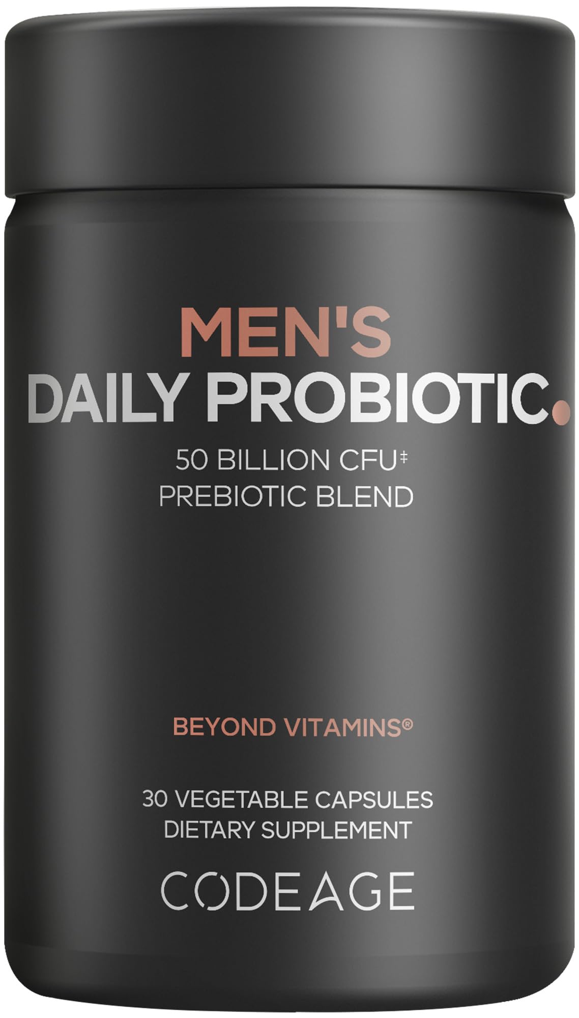 Codeage Men’s Daily Probiotic Supplement - 50 Billion CFU Probiotic Blend with Zinc, Inulin Prebiotic, Saw Palmetto – Men’s Wellness Support – 1 Capsule Per Serving - Non-GMO – 30 Capsules Codeage buy supplements canada