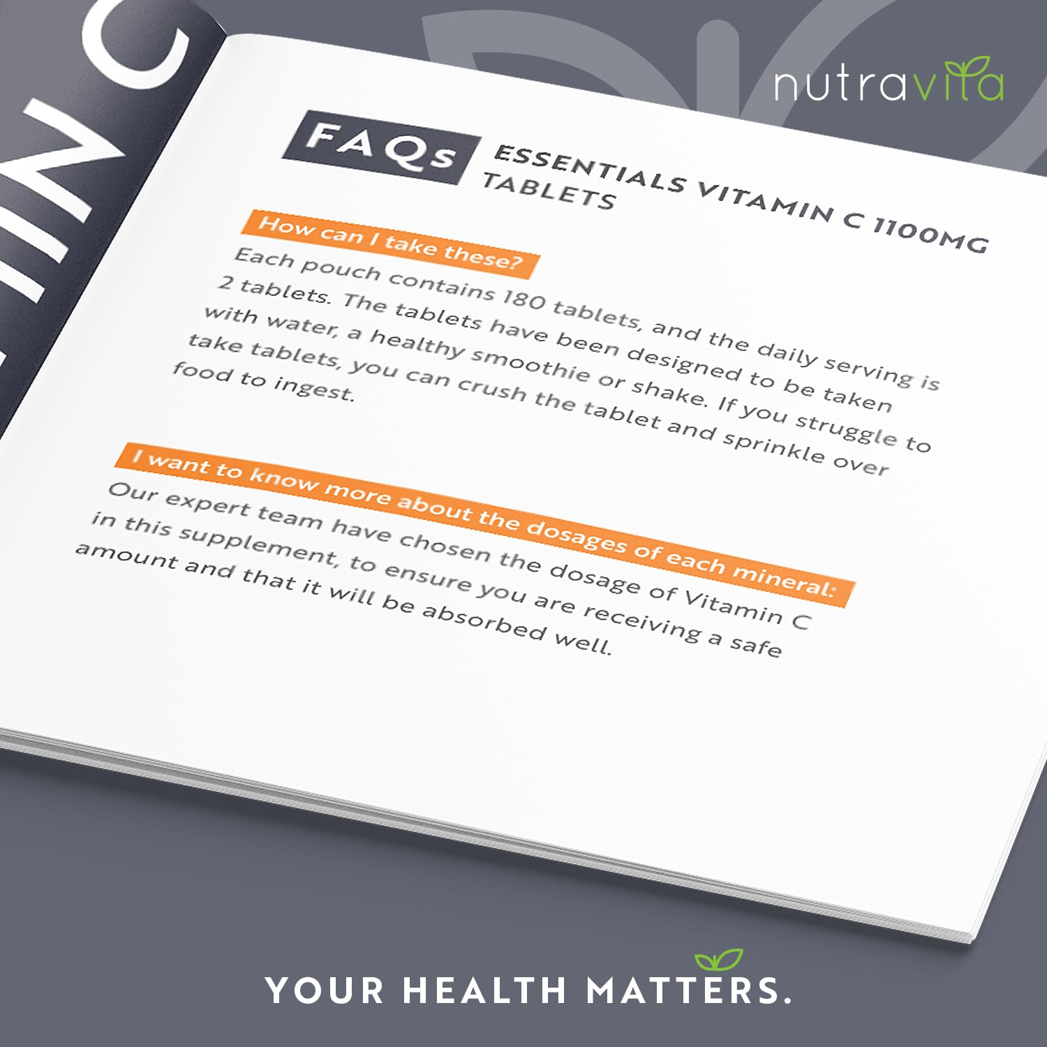 Vitamin C Tablets 1100mg – 180 Premium Vegan and Vegetarian Tablets – 3 Month Supply Nutravita buy supplements canada