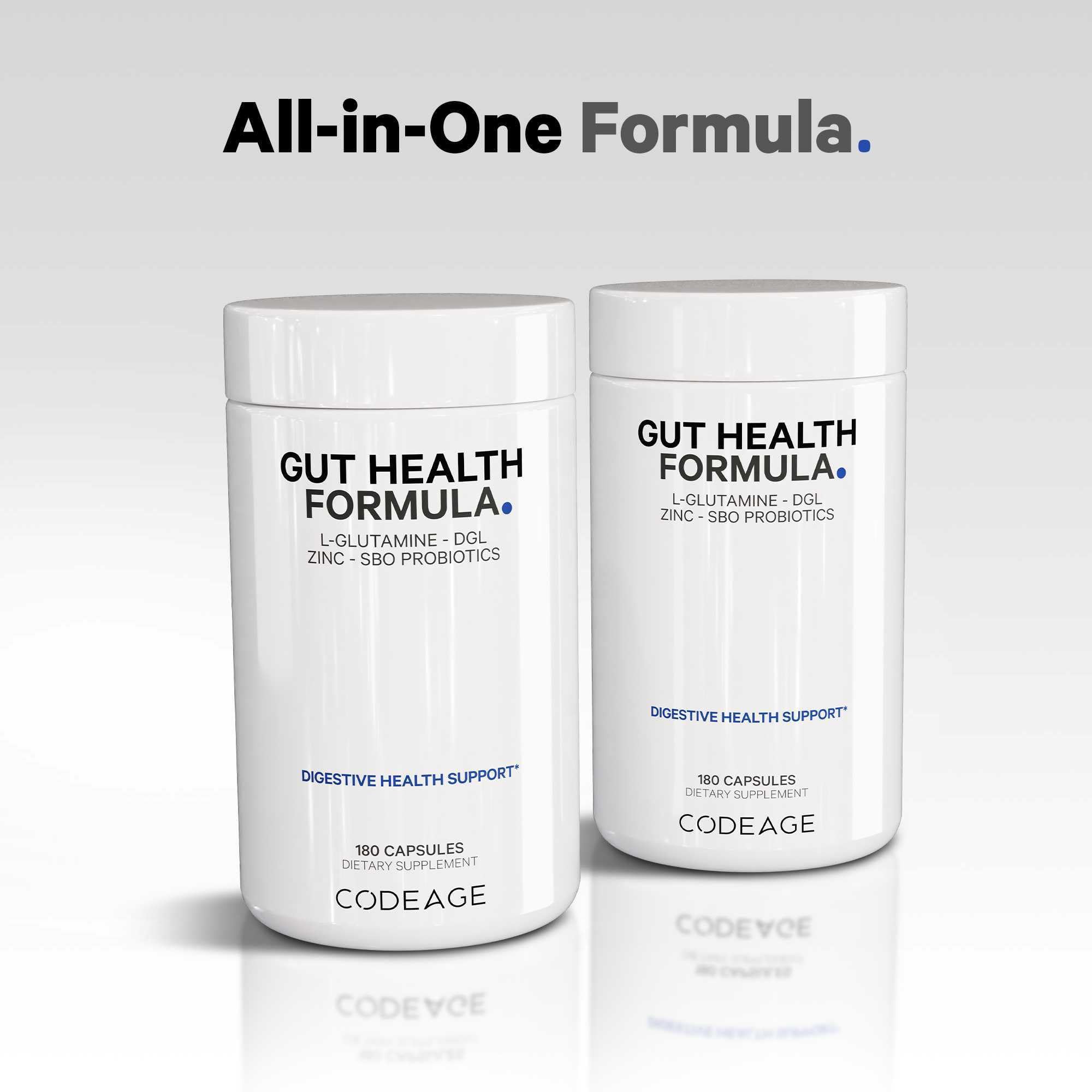 Codeage Gut Health Supplements Vegan Formula - L Glutamine, Zinc, Turkey Tail Mushroom Powder, Tonic Mushroom, Maitake, Micro Algae, Mineral, Licorice Root DGL - Probiotics, Prebiotics - 180 Capsules Codeage buy supplements canada