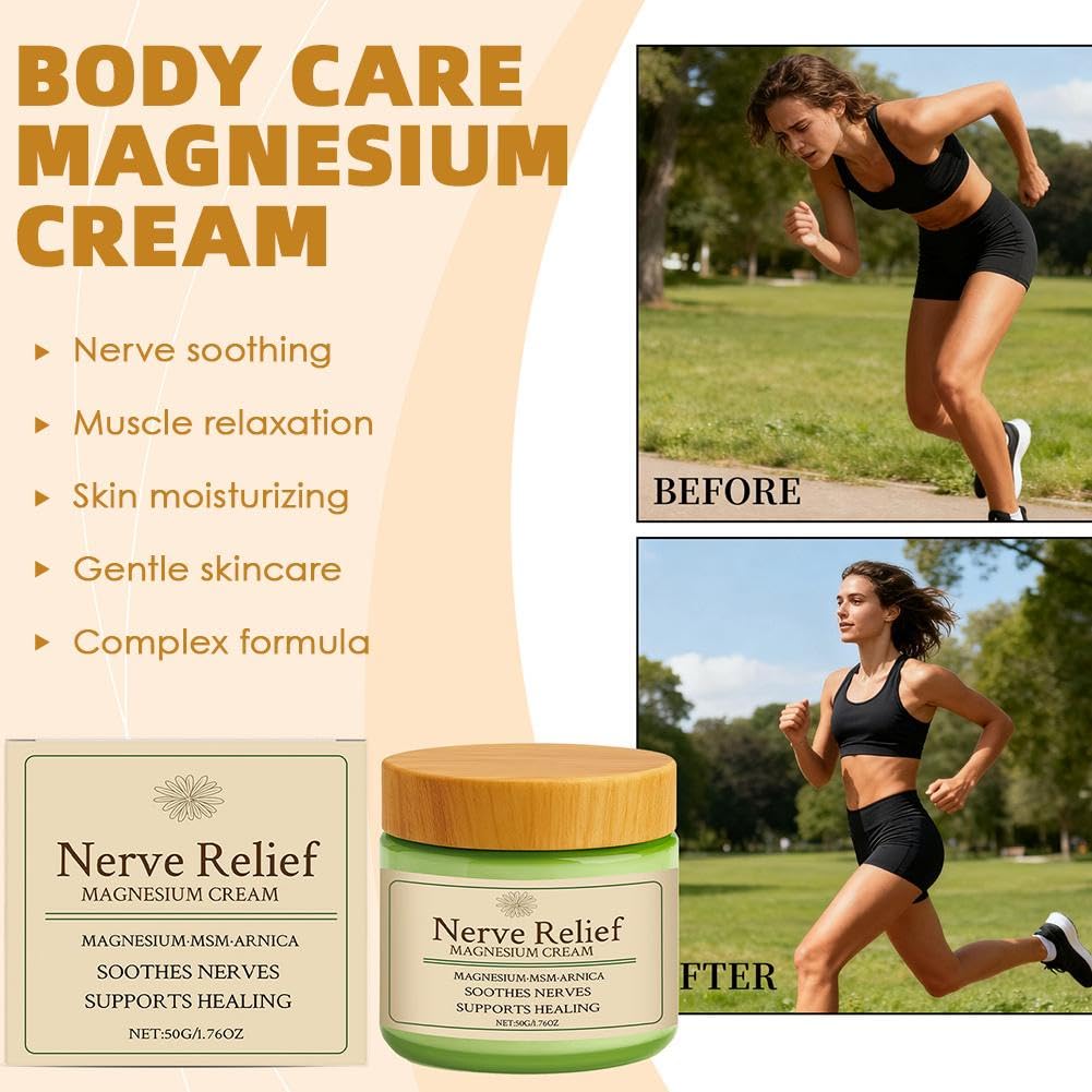 Total Relief Magnesium Cream for Nerve Relief with MSM & Arnica — Soothing Topical Support for Neuropathy & Muscle Relaxation — 2 Pack Value Set (3.52oz Total) Generic buy supplements canada