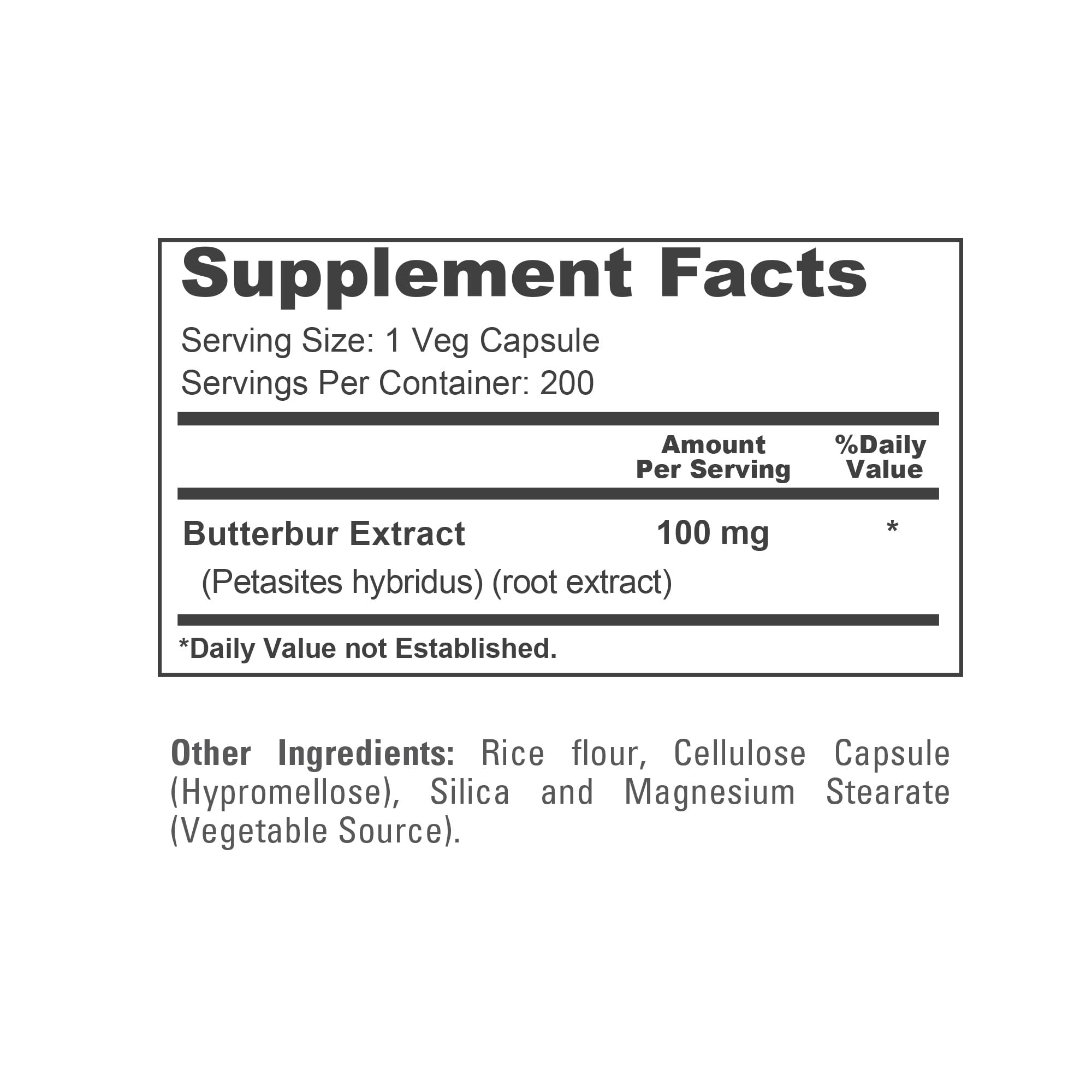 NusaPure Butterbur Extract 100mg per caps 200 Veggie Capsules (Non-GMO, Vegetarian, Vegan) NusaPure buy supplements canada