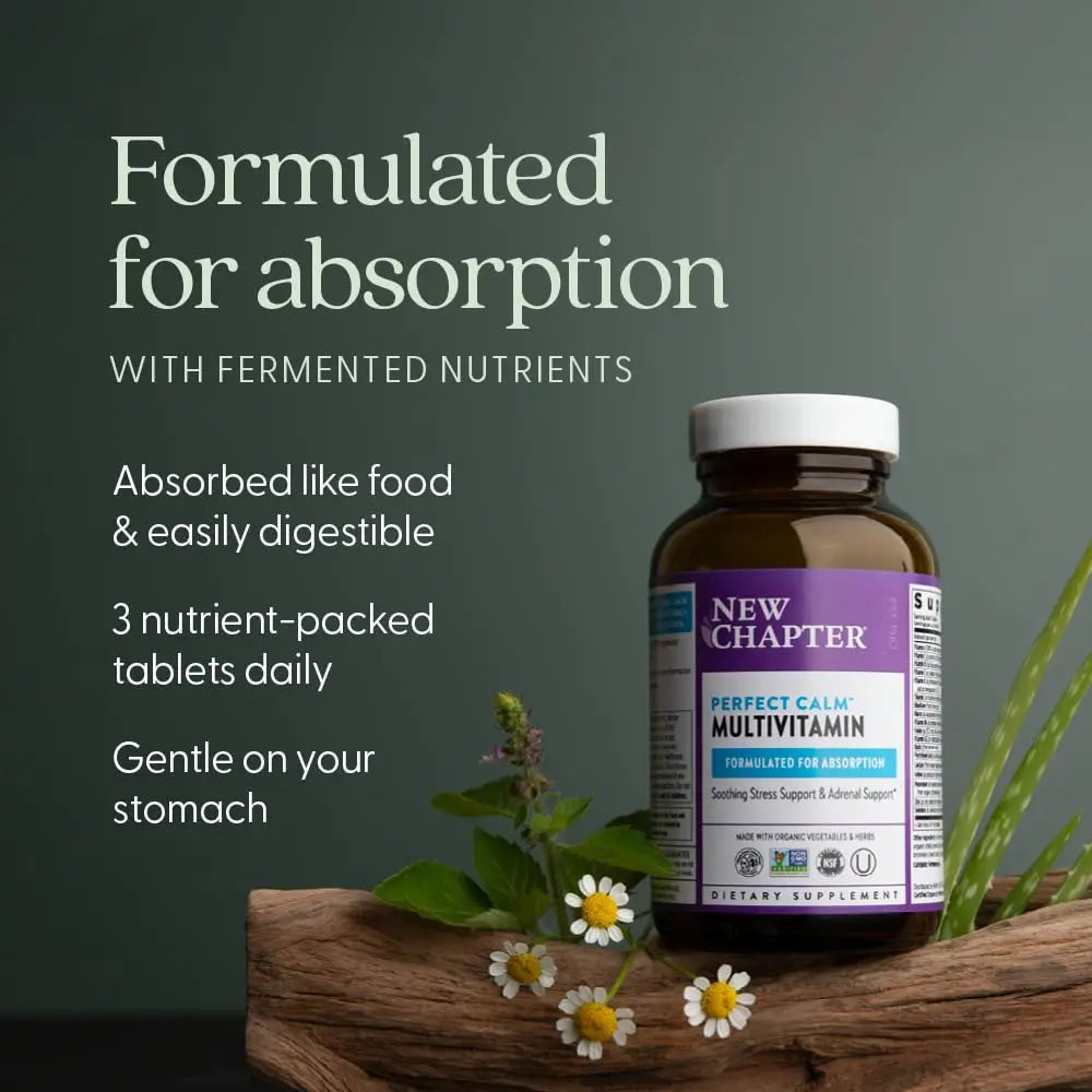 New Chapter Perfect Calm - Daily Multivitamin for Stress & Mood Support with B Vitamins + Holy Basil + Lemon Balm New Chapter buy supplements canada