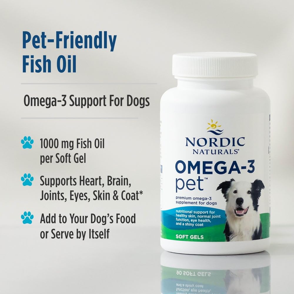 Nordic Naturals Omega-3 Pet, Unflavored - 180 Soft Gels - 320 mg Omega-3 Per Soft Gel - Fish Oil for Dogs with EPA & DHA - Promotes Heart, Skin, Coat, & Immune Health Nordic Naturals buy supplements canada