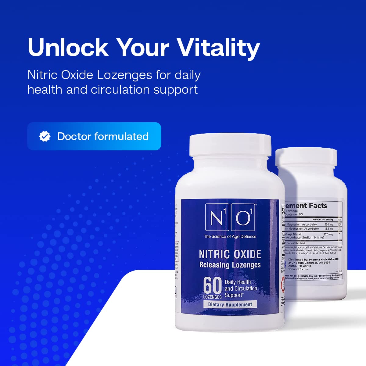 N1O1 Nitric Oxide Lozenges for Heart Health Support - Dietary Supplement N1 O1 NITRIC OXIDE ACTIVATING SERUM buy supplements canada