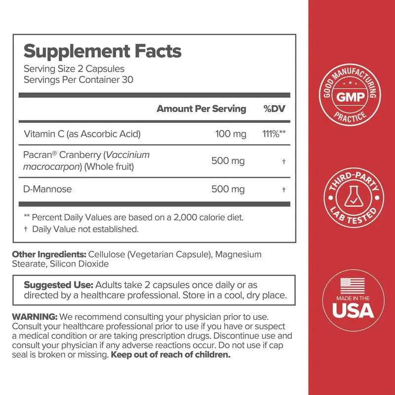 O Positiv URO Urinary Tract Health Supplement for Women, 60 Count (Pack of 1) - Urinary Support Vitamins with Pacran Complete Cranberry Extract, D-Mannose, & Vitamin C - Vegan & Gluten-Free O Positiv buy supplements canada