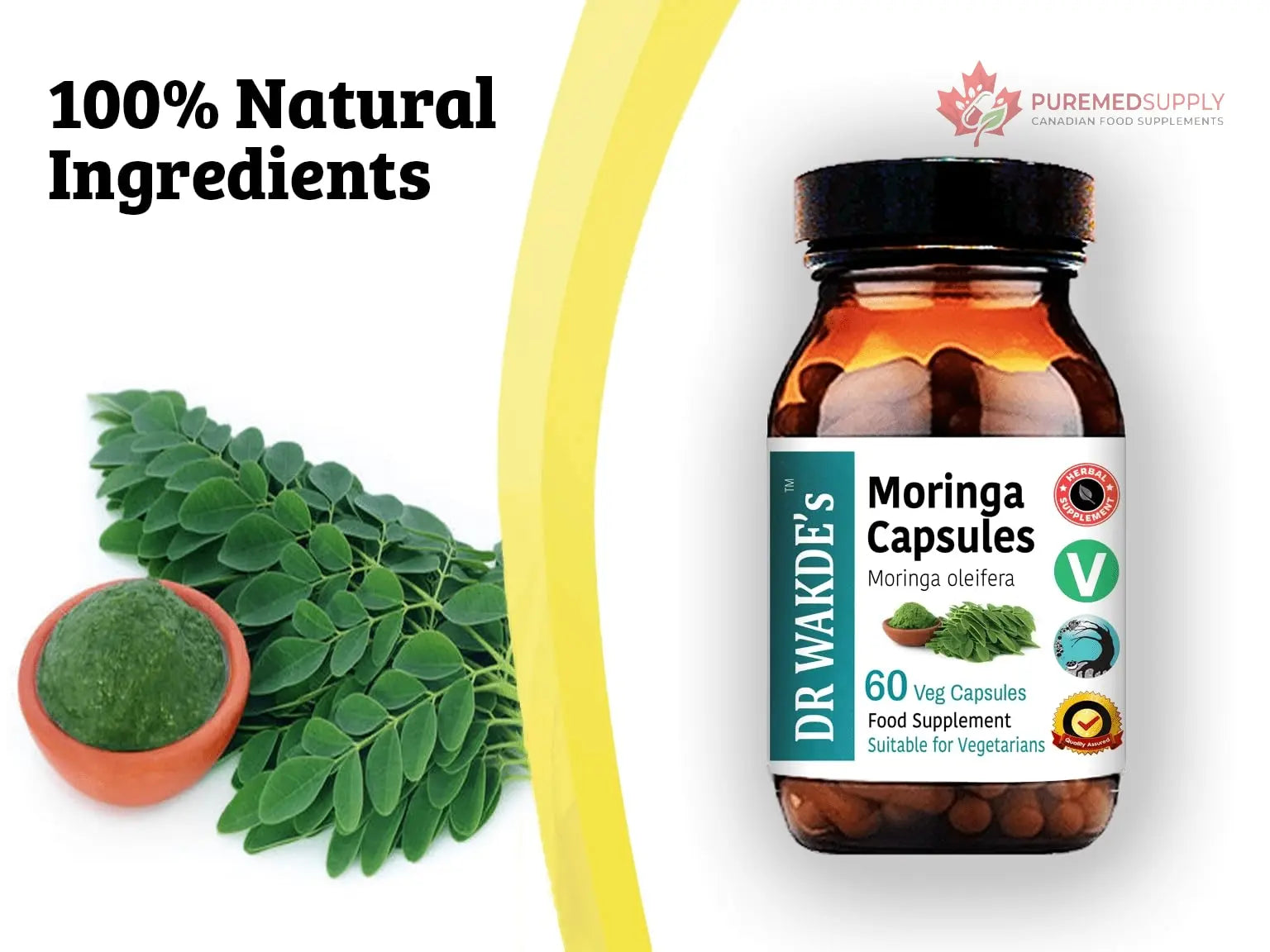 DR WAKDE'S Moringa Capsules (Moringa oleifera, 60 Veg Caps, Plant-Based Supplement, Ayurvedic Herb, All Natural, Vegan) DR WAKDE's buy supplements canada