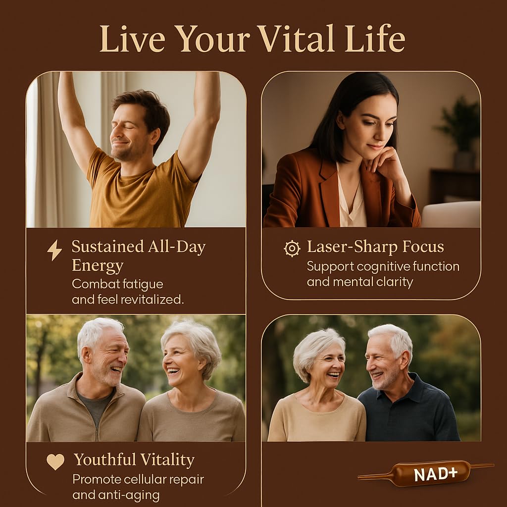 NAD Advanced Cellular Renewal - 1200mg NAD Supplement for Skin Aging Support Energy & Focus - 10 Vials (1) ARSYCHLL buy supplements canada