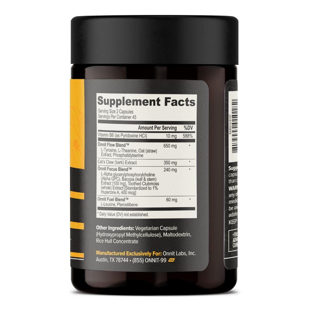 ONNIT Alpha Brain Nootropic Capsules for Men & Women, IGEN Non-GMO Tested Memory, Focus & Mental Clarity, with L-Theanine and Vitamin B6, 90 Count Each, Pack of 4 (360 Capsules) ONNIT buy supplements canada