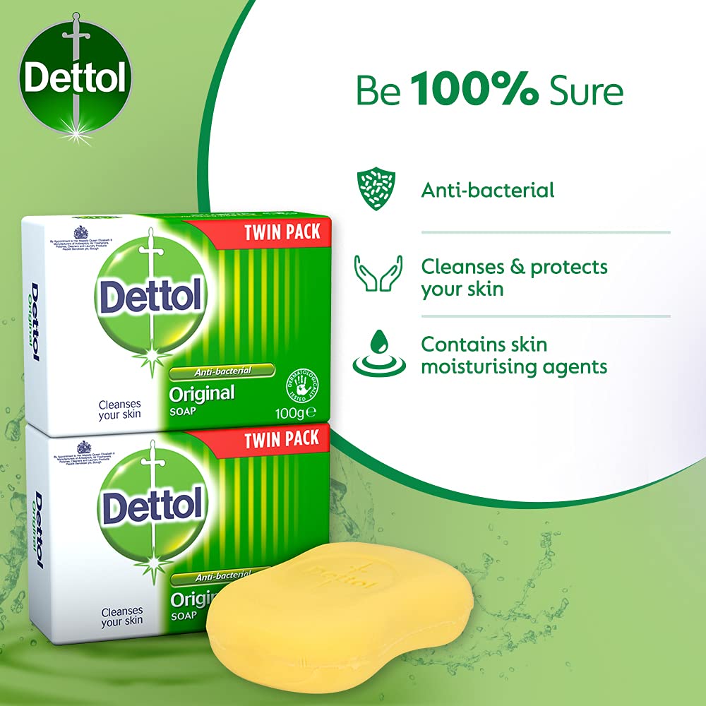 Dettol Anti Bacterial Original Soap 100g Twin Pack Dermatologically Tested Dettol buy supplements canada