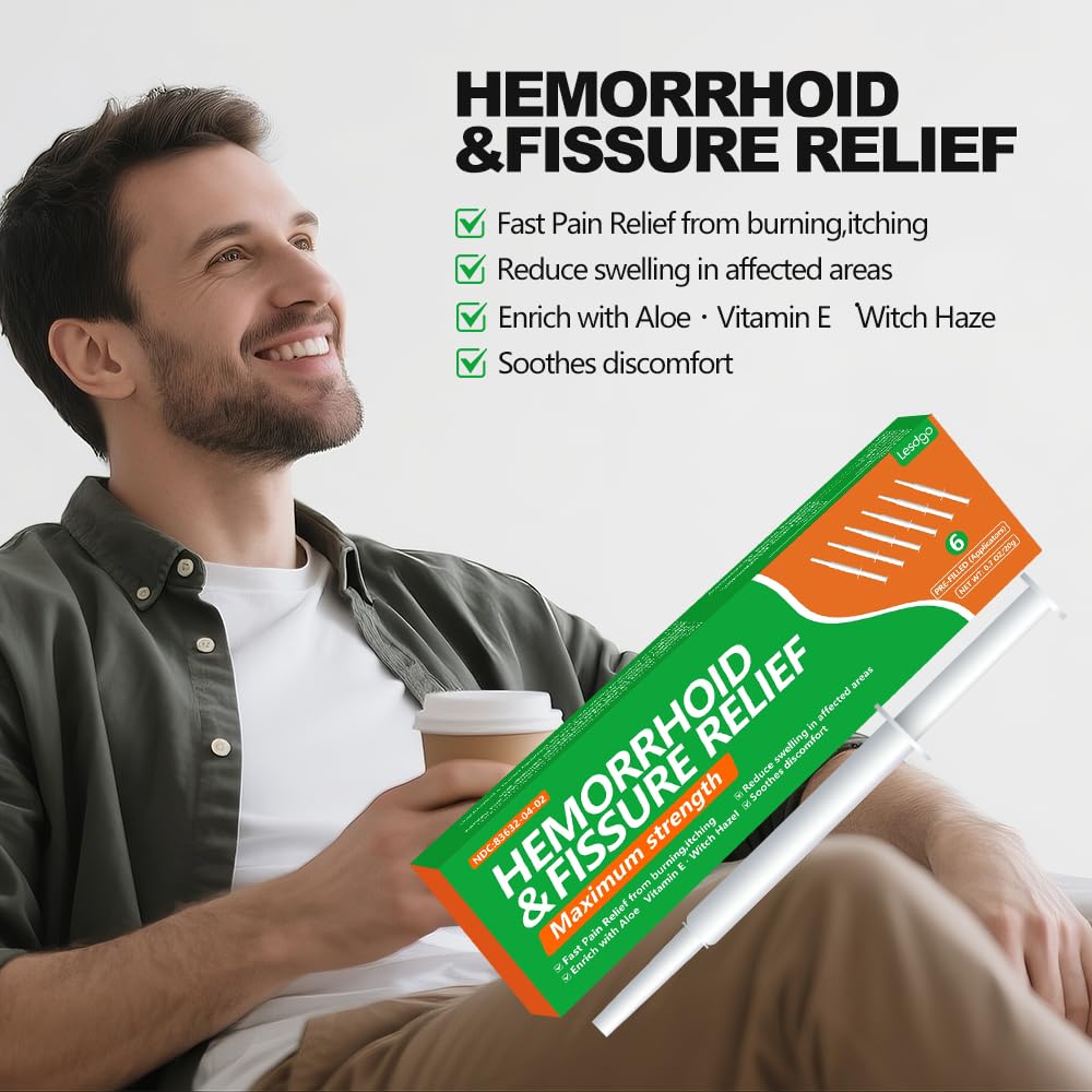 Lesdgo Hemorrhoidal Ointment(6 Pre-Filled),Hemorrhoid and Fissure Cream Witch Hazel Maximum Strength Pain Relief,for Itching and Swelling Lesdgo buy supplements canada