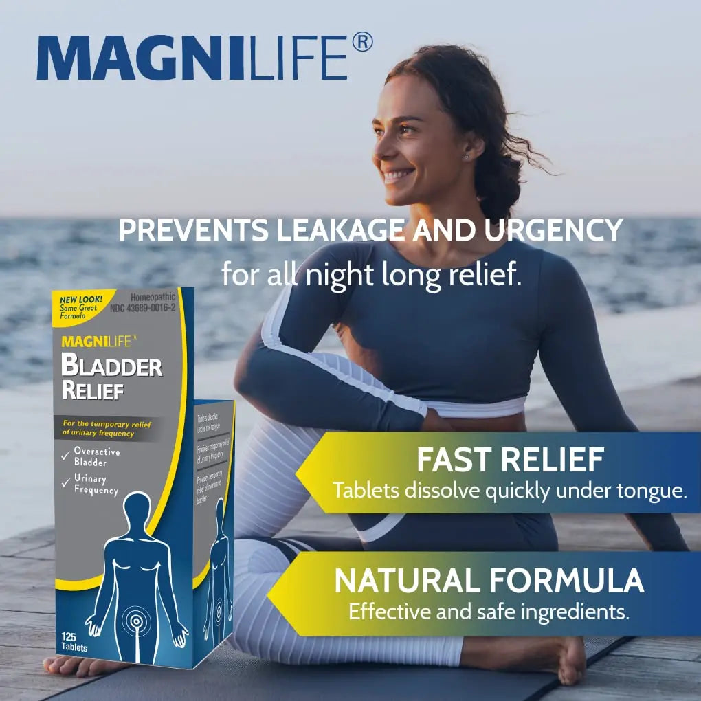 MagniLife Bladder Relief Tablets (125 Ct), Fast-Dissolving Homeopathic Support for Overactive Bladder, Leaks from Sneezing, Coughing or Movement, Daily Use Formula Safe for Men & Women MagniLife buy supplements canada