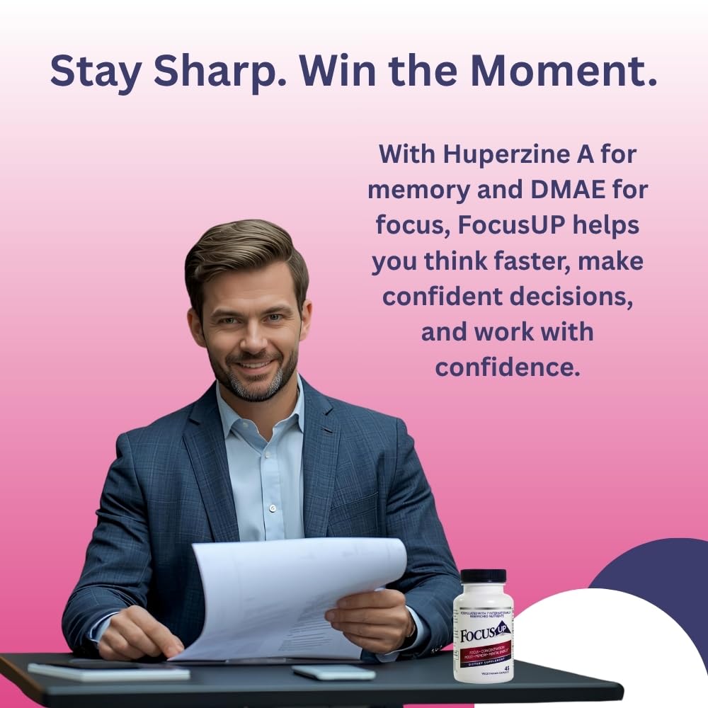 FocusUP Brain & Energy Support Supplement – Natural Nootropic Capsules with Acetyl L-Carnitine, Rhodiola, DMAE & Huperzine-A | Supports Focus, Memory, Mood & Mental Clarity | 45 Sugar-Free Capsules Xooma buy supplements canada
