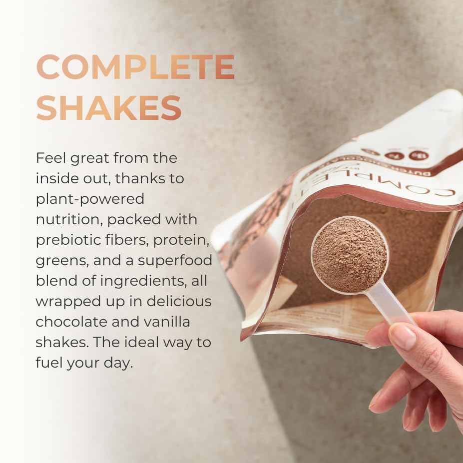 Complete by JuicePlus+ Dutch Chocolate Shakes - Plant-Based Nutrition - Whole Food Based Shake Powder with Protein, Fiber & Prebiotics - 30 Servings (2 Pouches, 15 Servings Each) Juice Plus+ buy supplements canada