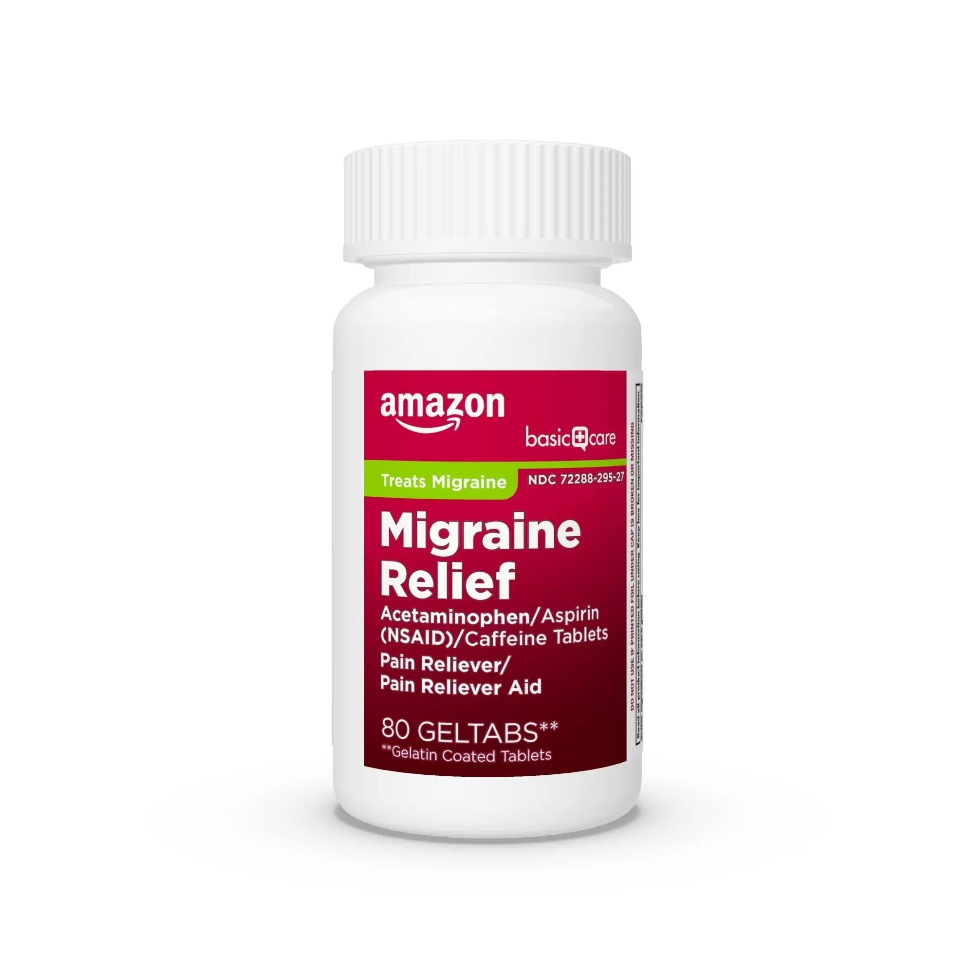 Amazon Basic Care Migraine Relief Geltabs, Pain Reliever, Acetaminophen 250 mg, Aspirin 250 mg (NSAID) and Caffeine 65 mg, Headache Relief, 80 Count Amazon Basic Care buy supplements canada