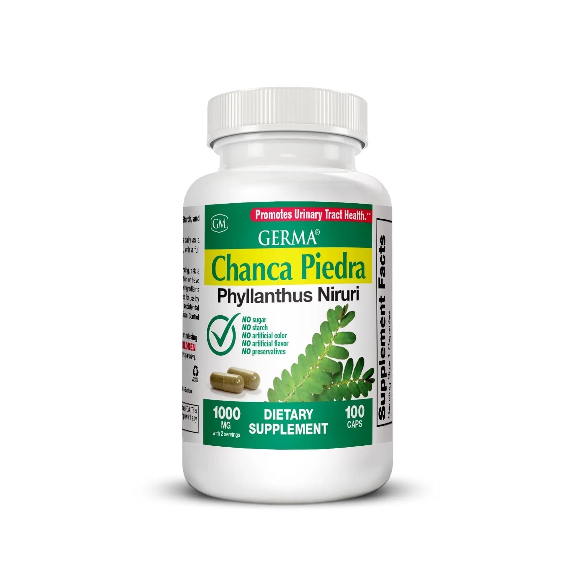 Germa Chanca Piedra Supplement – 500mg Phyllanthus Niruri – Traditional Stone Breaker Herb for Urinary & Kidney Support – Rainforest Botanical – 100% Natural Vegan Capsules, 100 Count Germa buy supplements canada